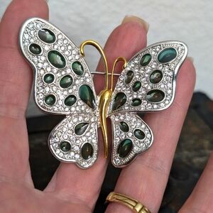 Vintage Nolan Miller Cathedral Butterfly Brooch